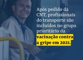 Profissionais do transporte são incluídos no grupo prioritário da vacinação contra a gripe