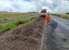 AEN - Obras de modernização geram bloqueios na pista da rodovia PRC-280, no Sudoeste