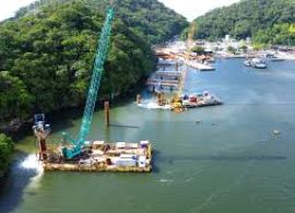 Ponte de Guaratuba: obras chegam na fase de cravação, escavação e concretagem