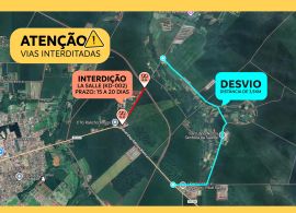 Obras do novo contorno de Palotina interditam duas vias do município a partir deste sábado