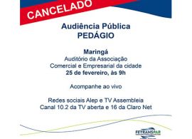 Cancelamento Maringá - Frente Parlamentar sobre o Pedágio no Paraná
