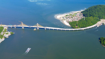 Com trecho estaiado quase pronto e 160 vigas lan&ccedil;adas, Ponte de Guaratuba atinge 91% de execu&ccedil;&atilde;o