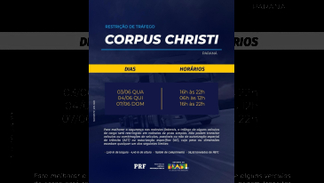 PRF: Opera&ccedil;&atilde;o Corpus Christi 2026 nas rodovias federais do Paran&aacute;