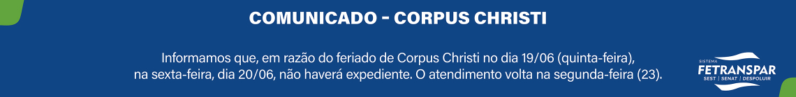 Feriado - Comunicado