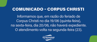 Feriado - Comunicado