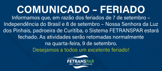 Feriado 7 de setembro